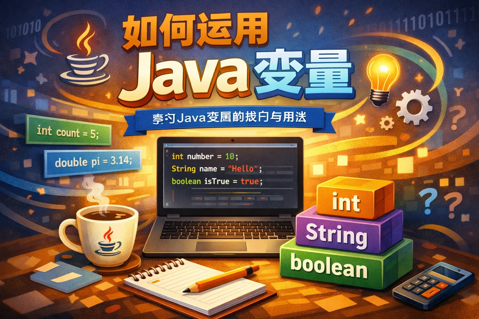 如何运用java变量