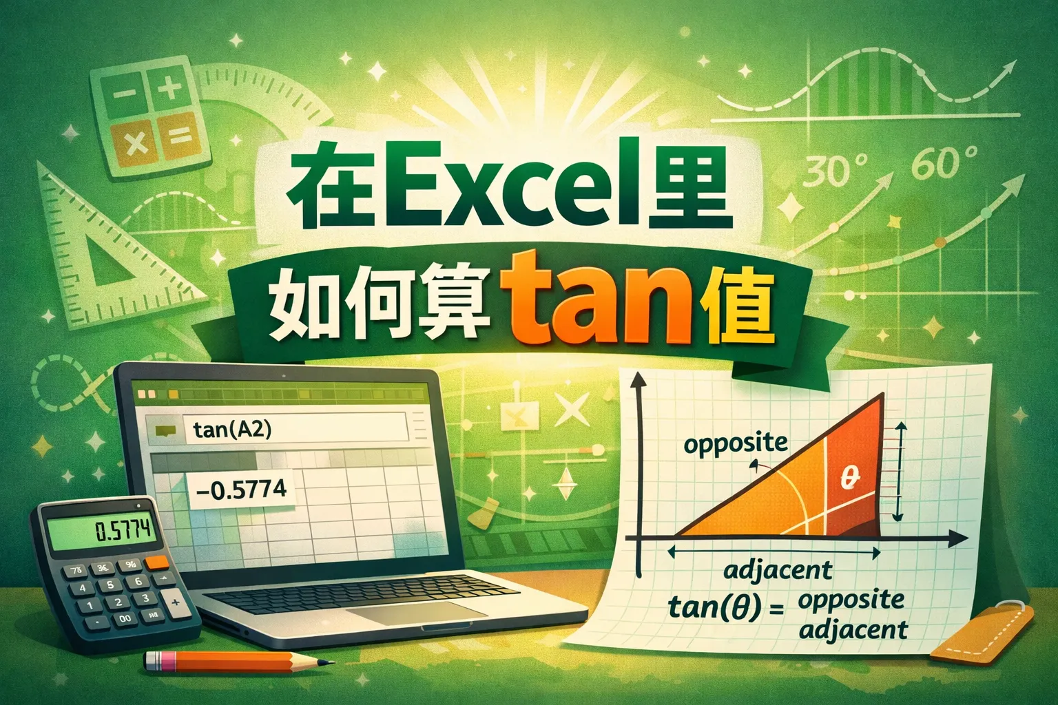 在excel里如何算tan值