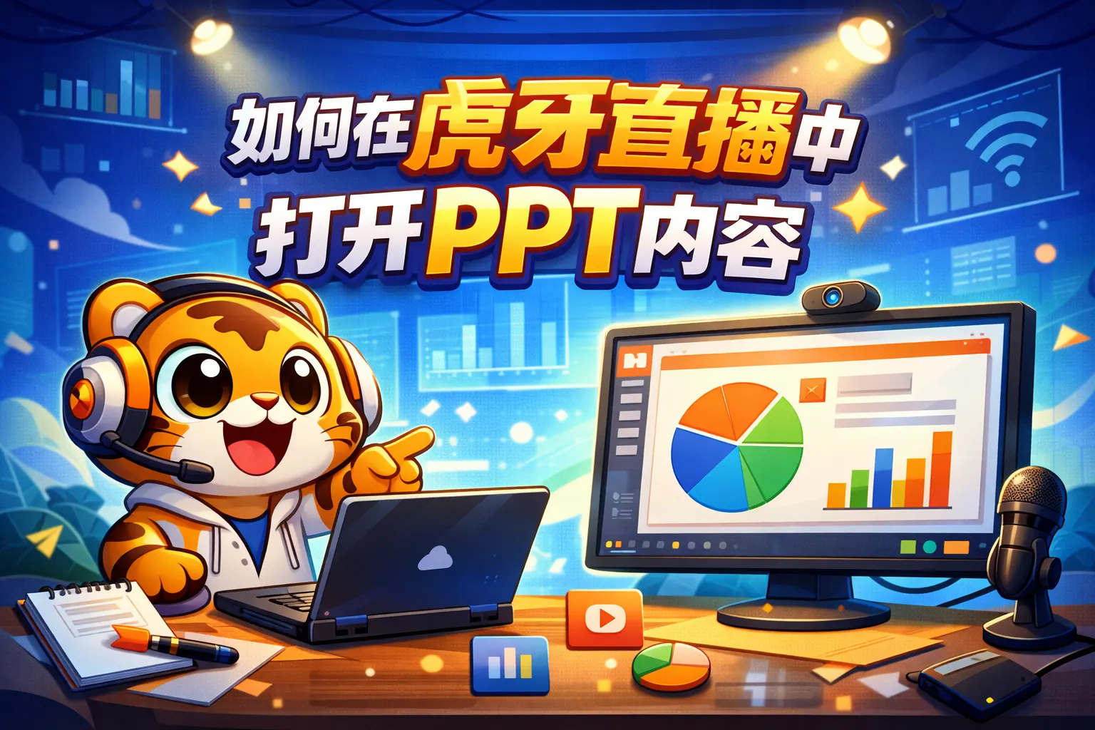 如何在虎牙直播中打开ppt内容