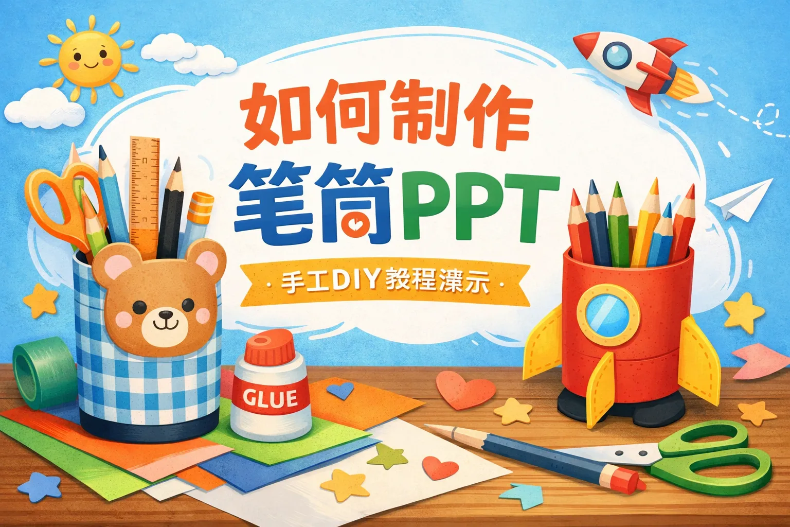 如何制作笔筒ppt