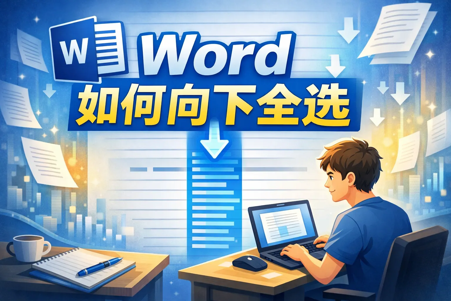 word如何向下全选