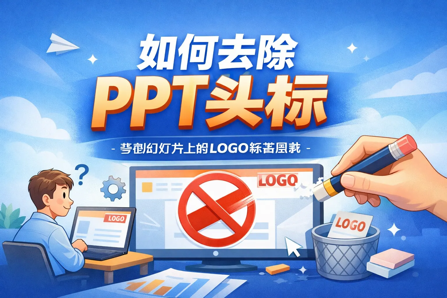 如何去除ppt头标