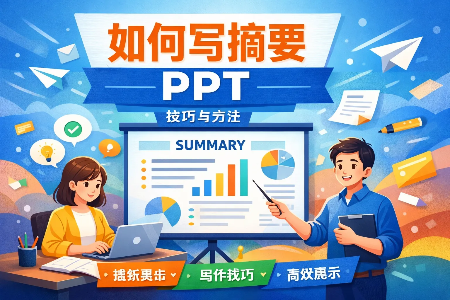 如何写摘要 ppt
