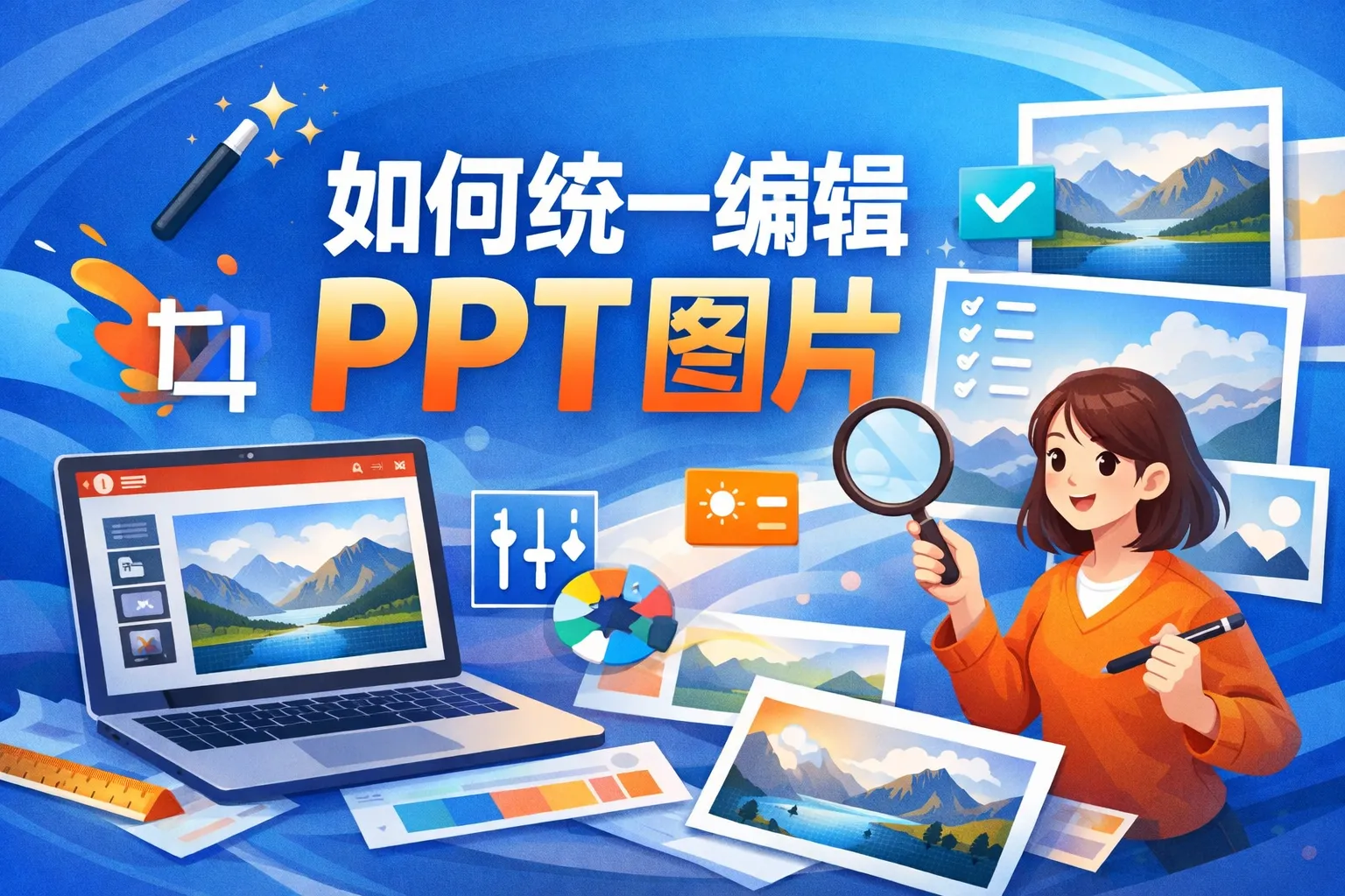 如何统一编辑ppt图片