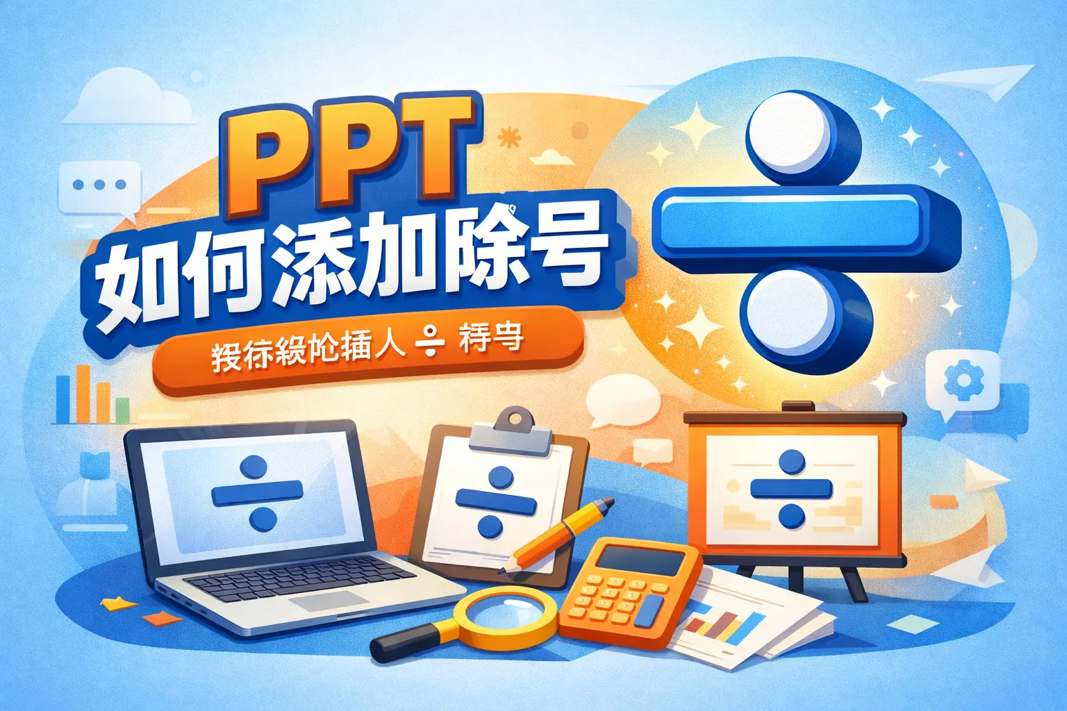 ppt如何添加除号