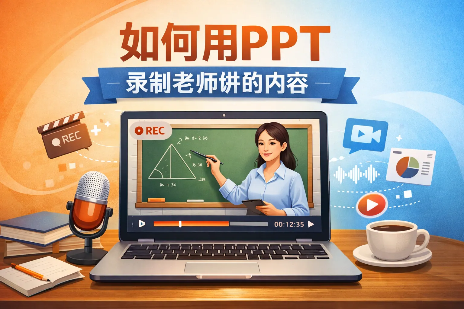 如何用ppt录制老师讲的内容