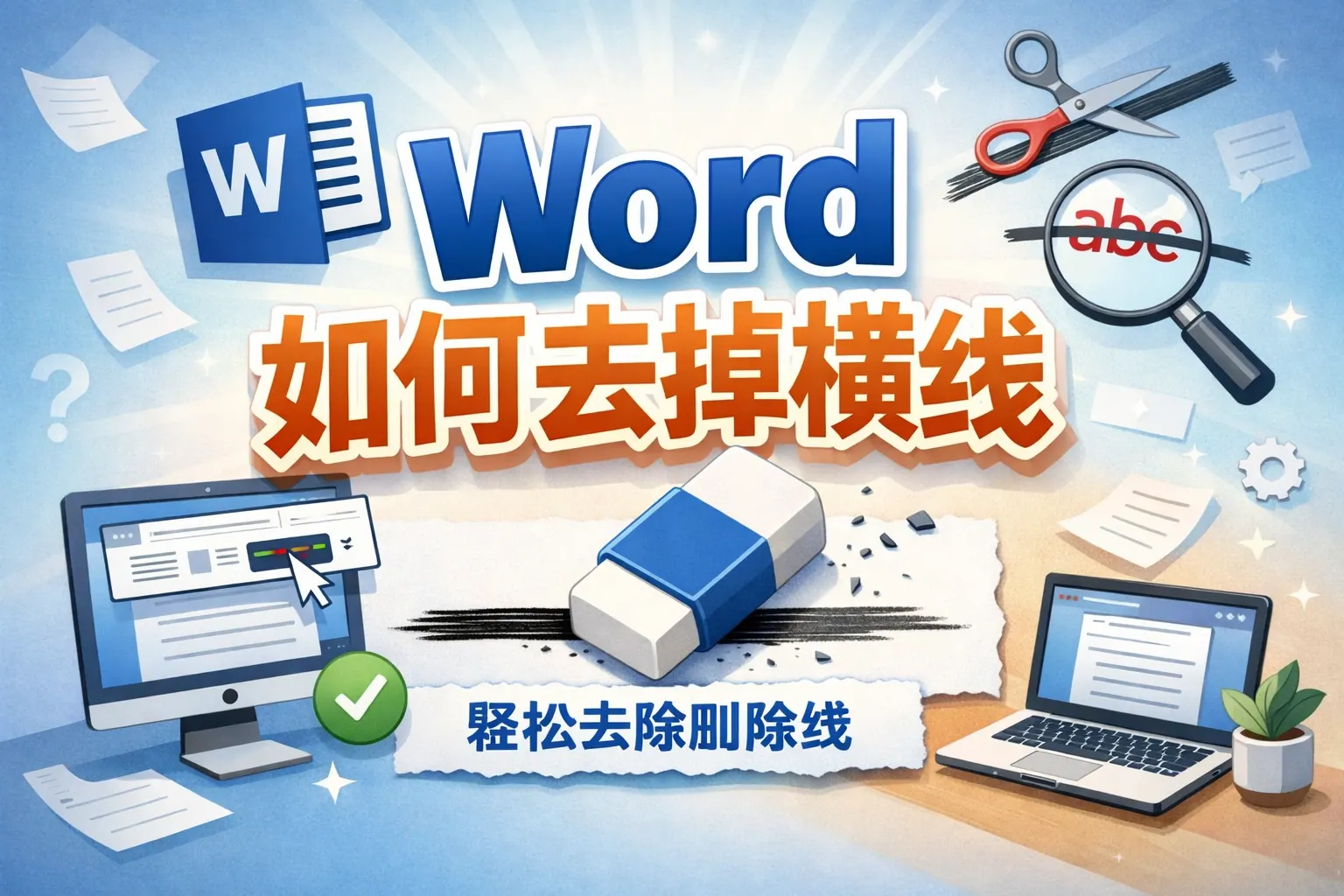 word如何去掉横线