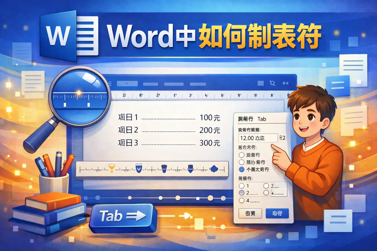 word中如何制表符