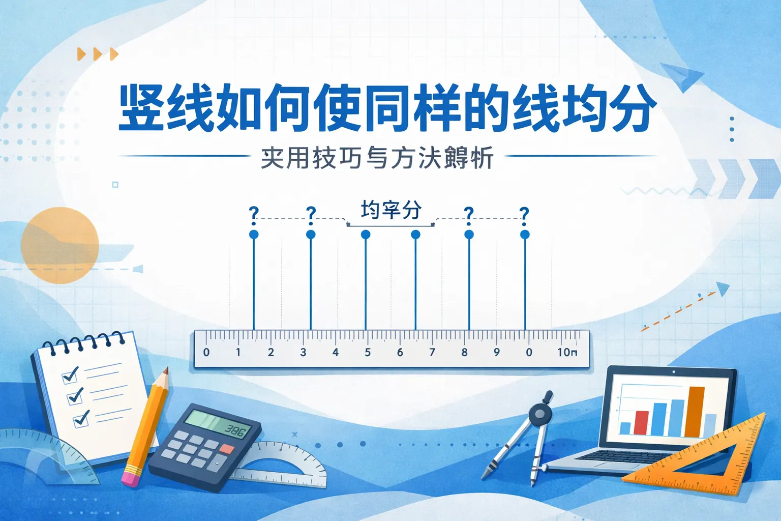ppt竖线如何使同样的线均分