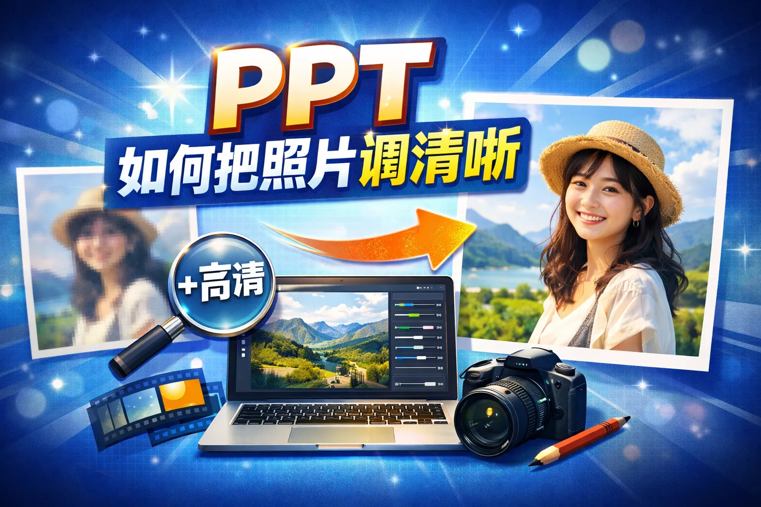 ppt如何把照片调清晰