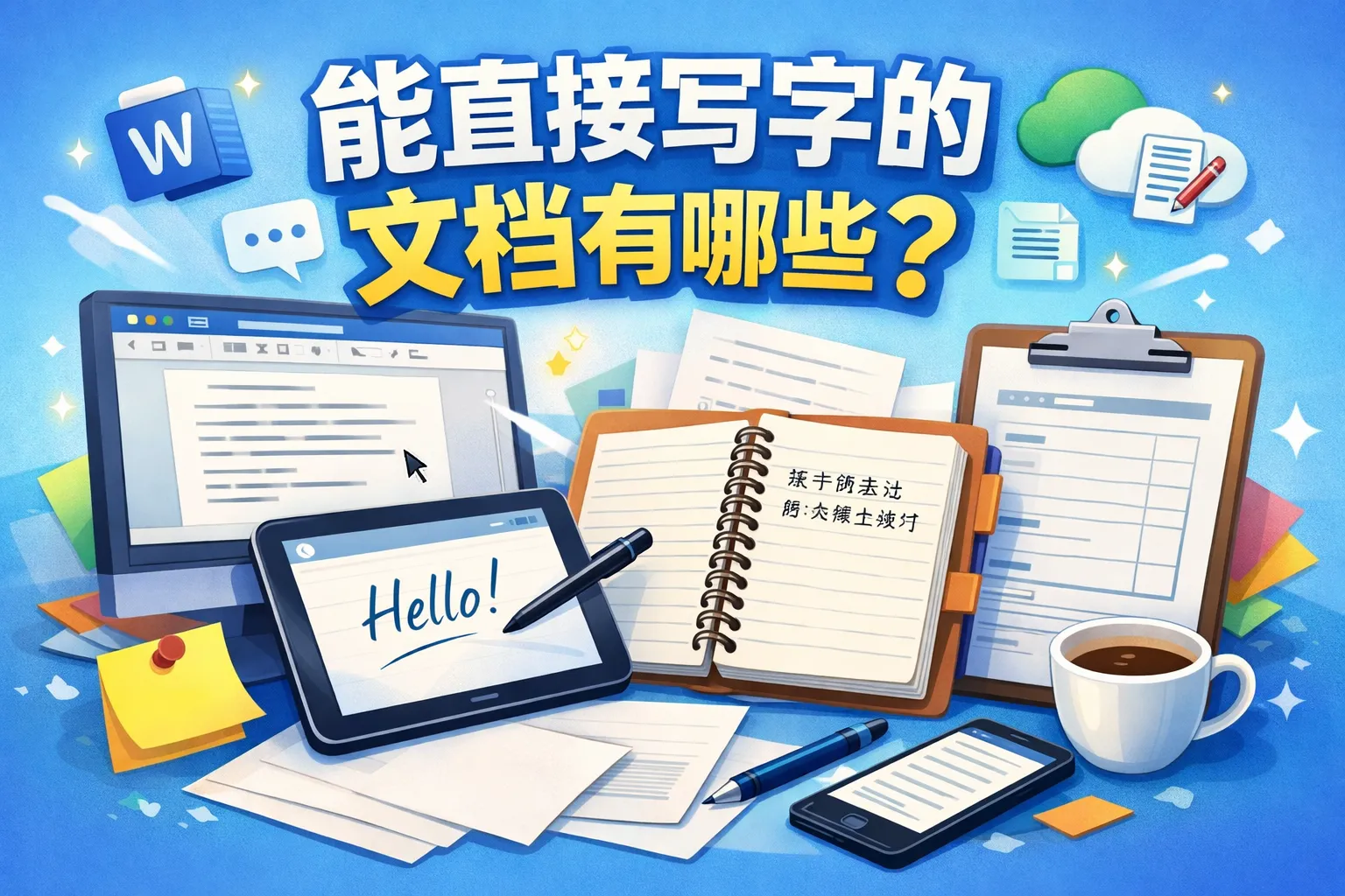 能直接写字的文档有哪些