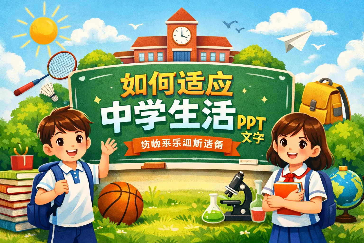 如何适应中学生活ppt文字