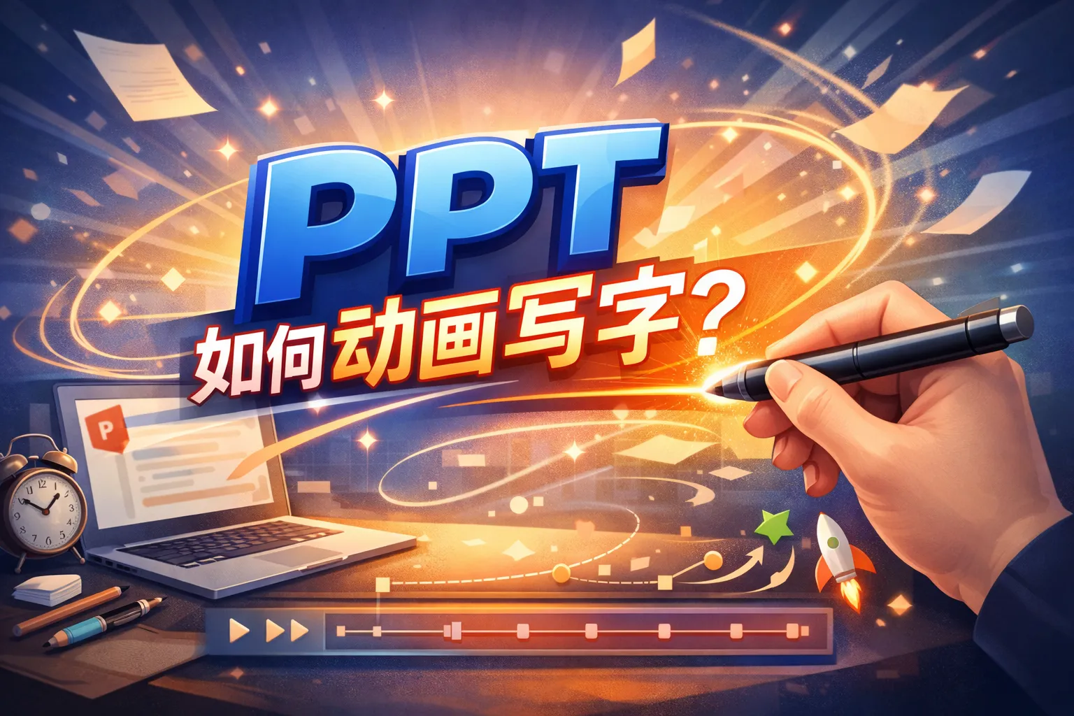ppt如何动画写字