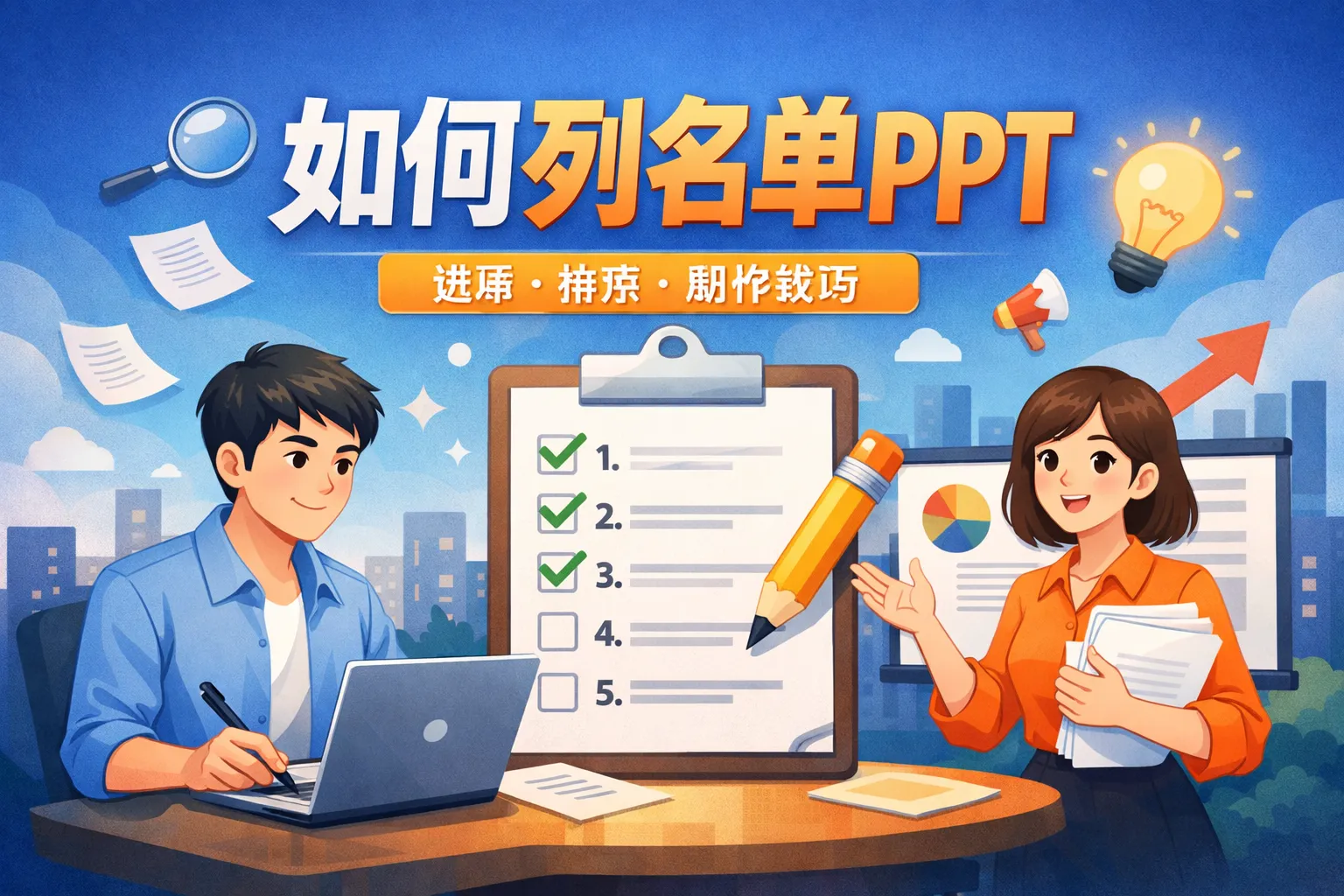如何列名单 ppt