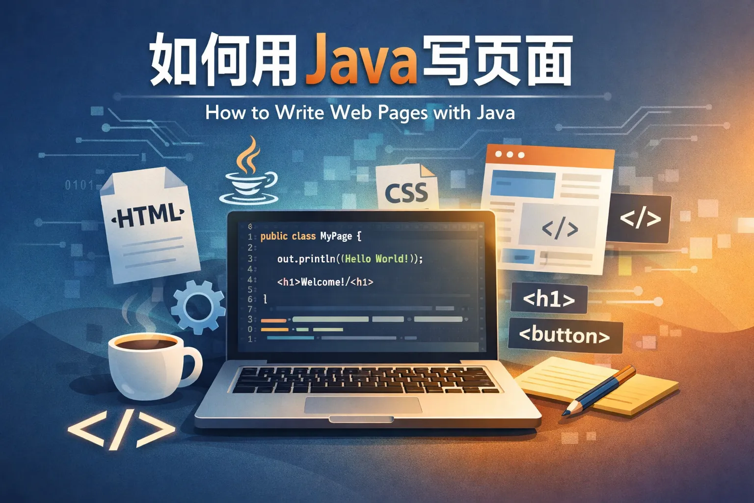 如何用java写页面