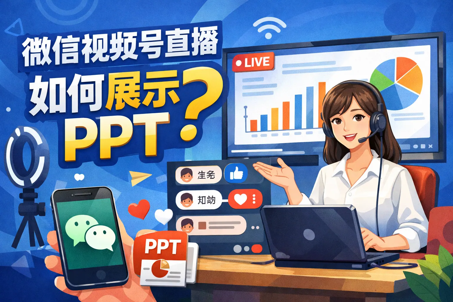 微信视频号直播如何展示PPT