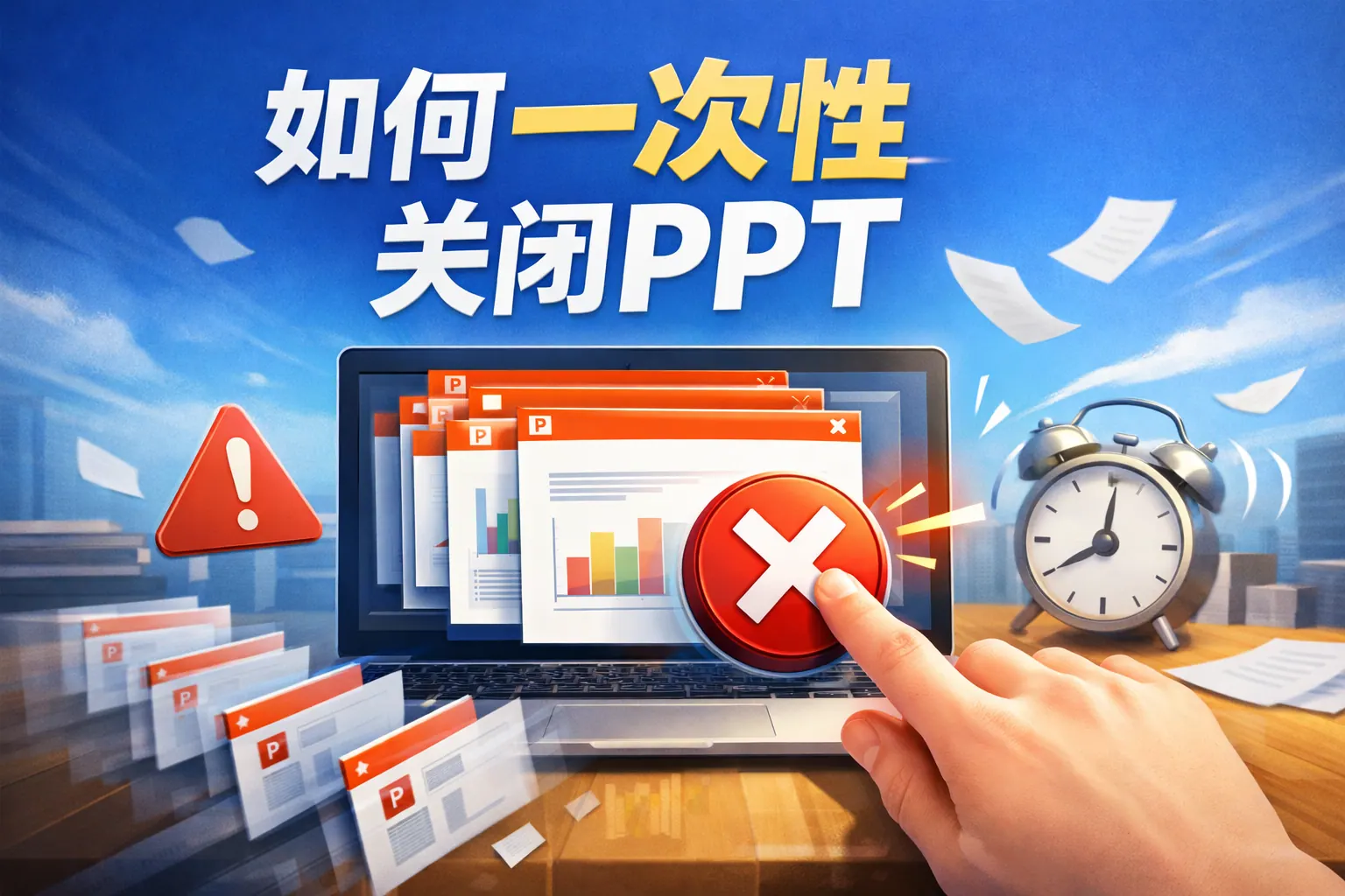 如何一次性关闭ppt