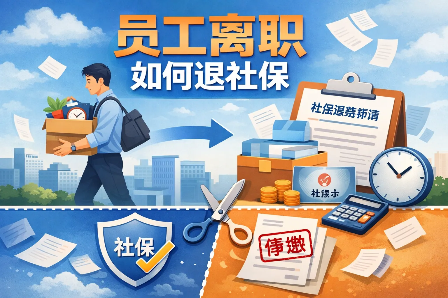 员工离职如何退社保