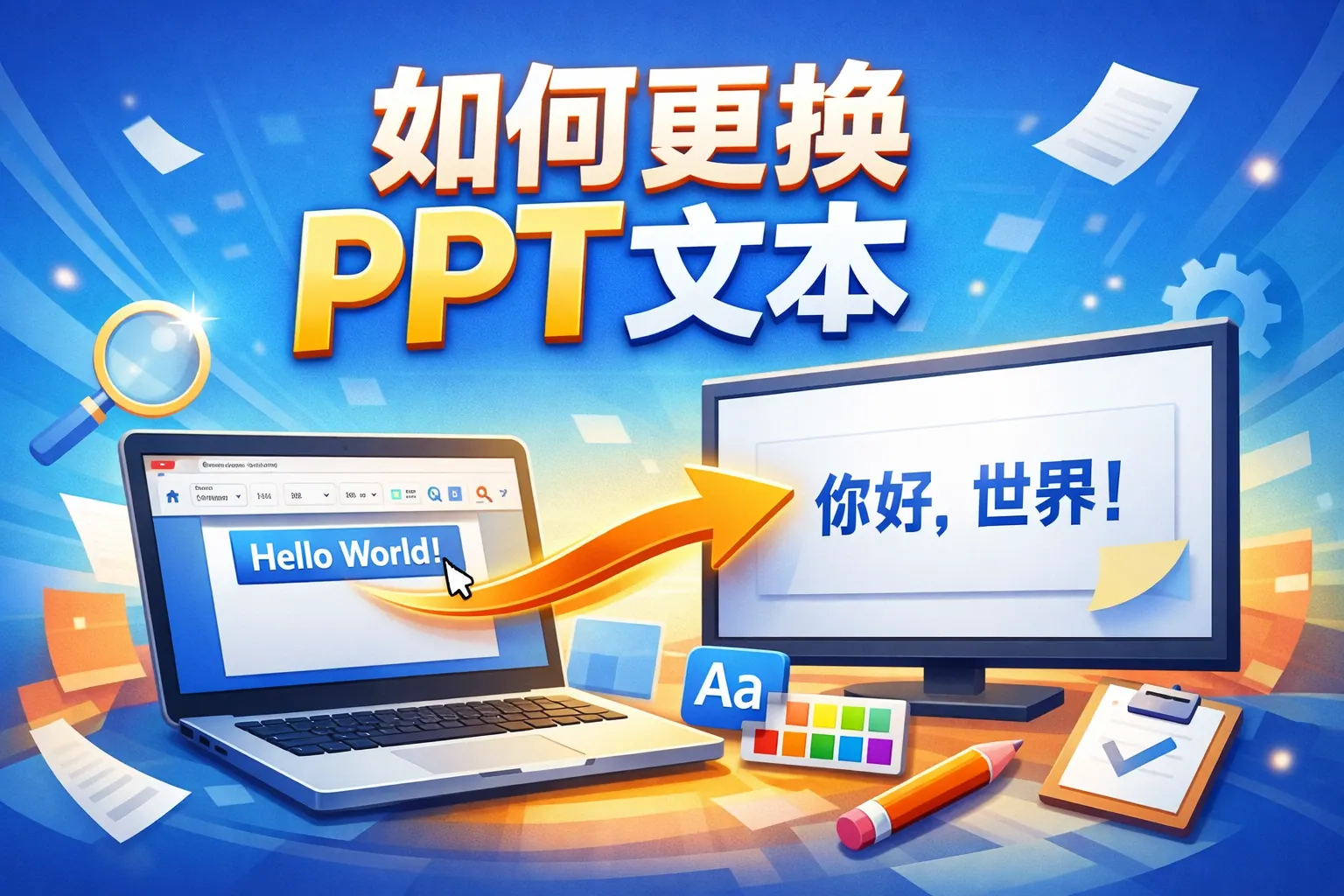 如何更换ppt文本