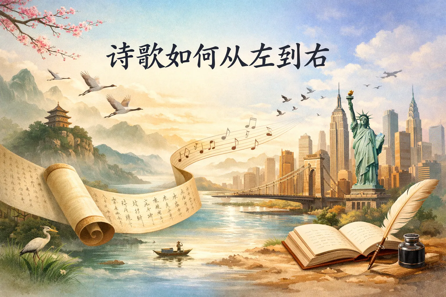 ppt诗歌如何从左到右