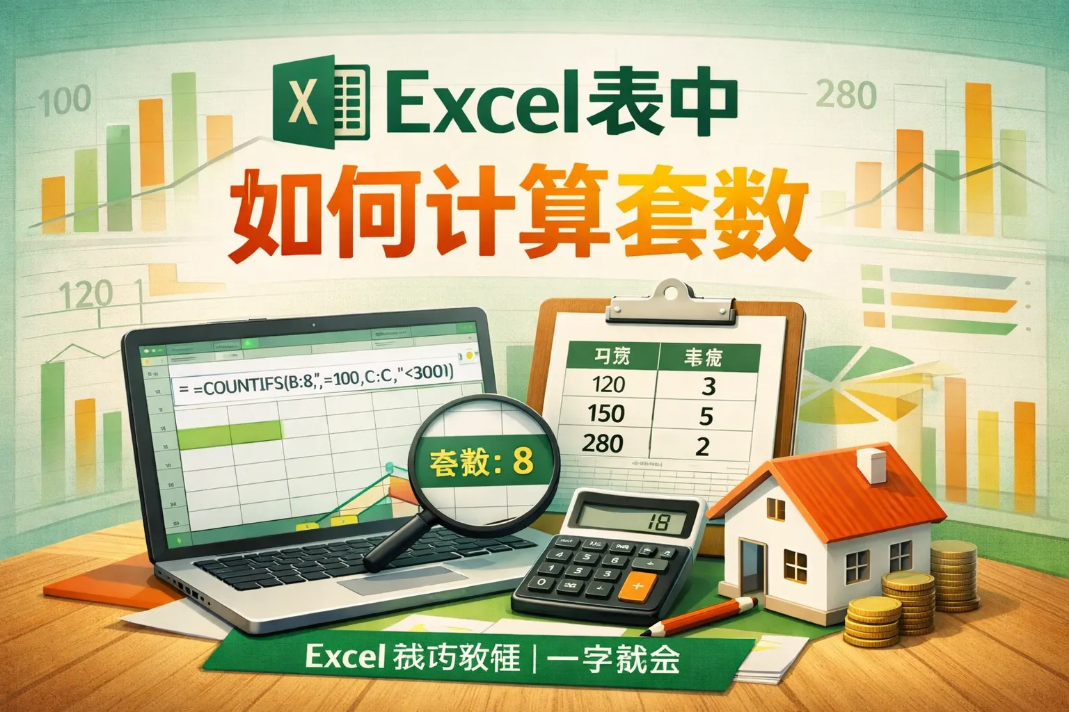 在excel表中如何计算套数