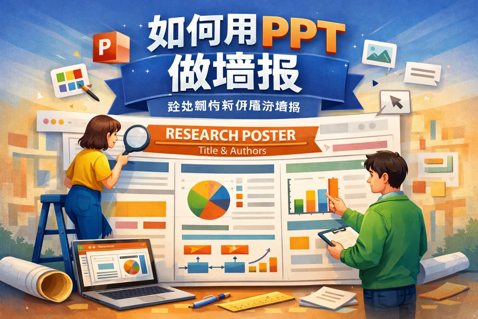 如何用ppt做墙报