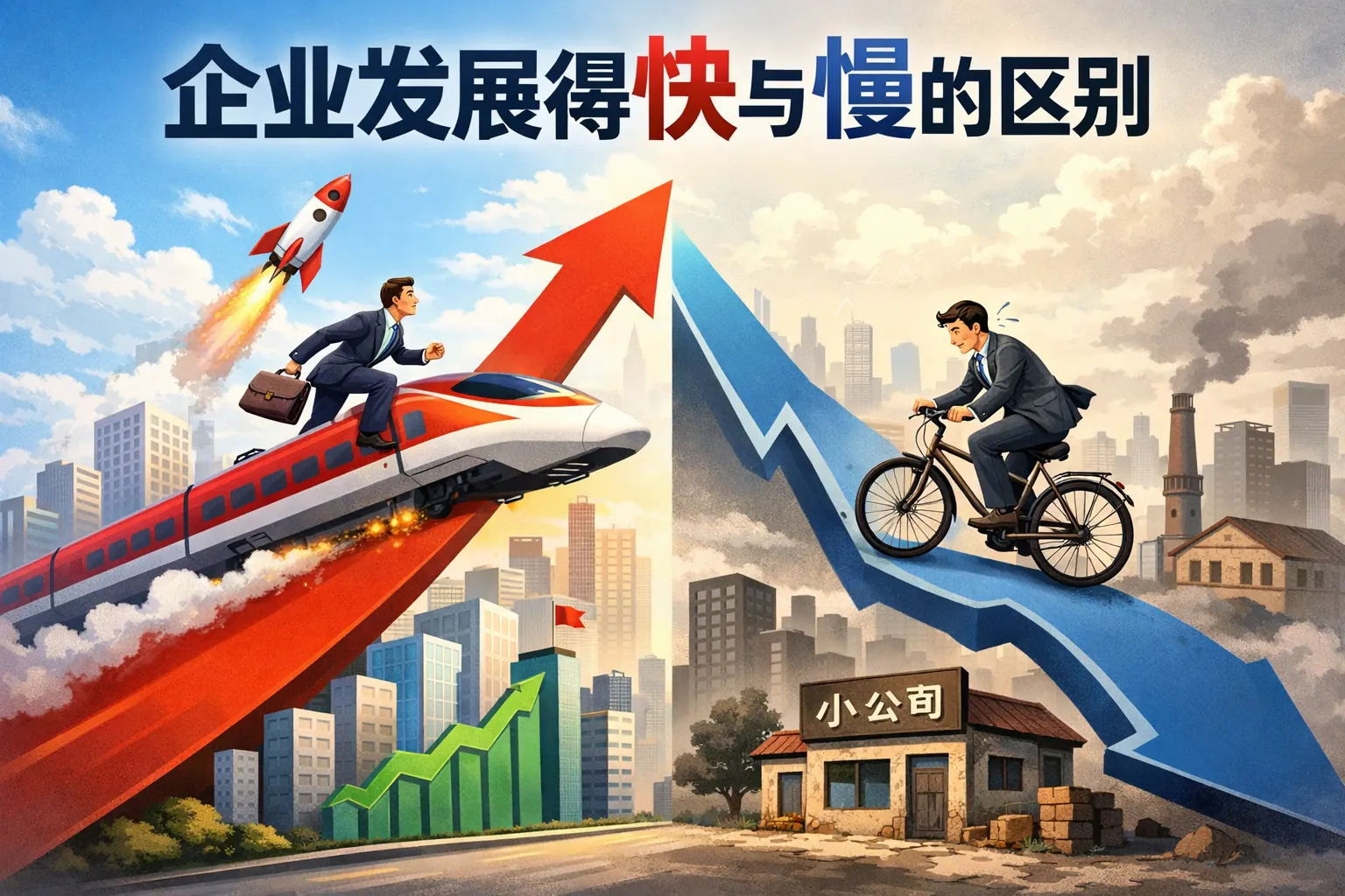 企业发展得快与慢的区别