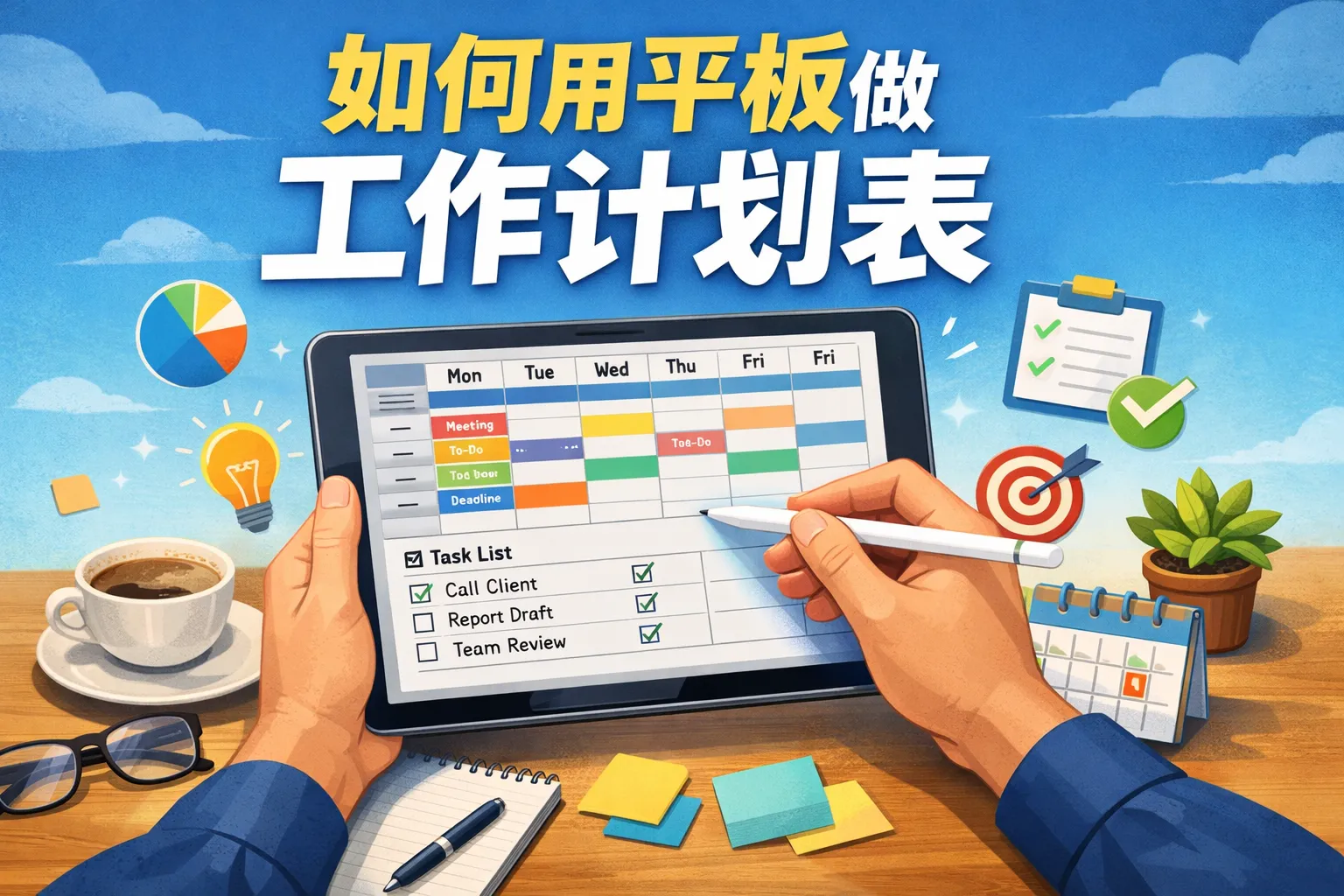 如何用平板做工作计划表