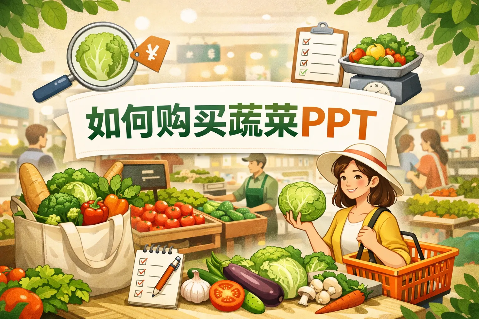 如何购买蔬菜ppt
