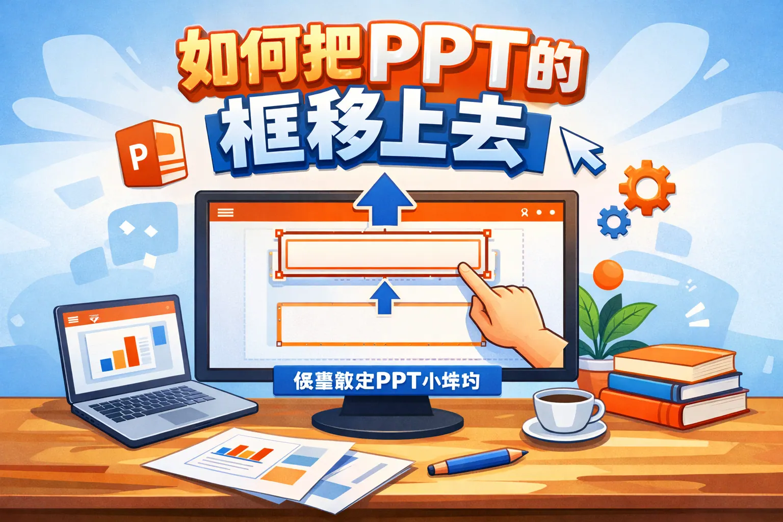 如何把ppt的框移上去