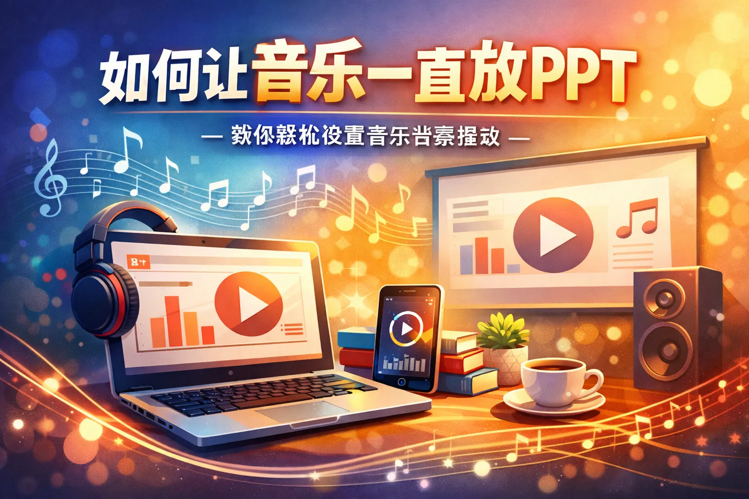 如何让音乐一直放ppt