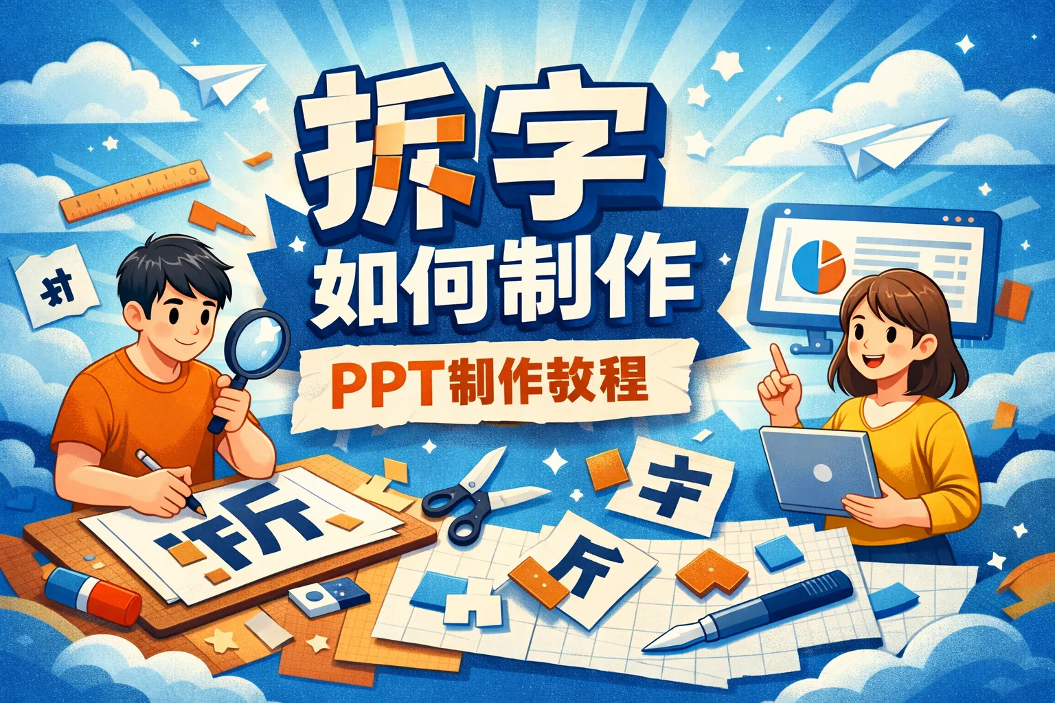 ppt拆字如何制作