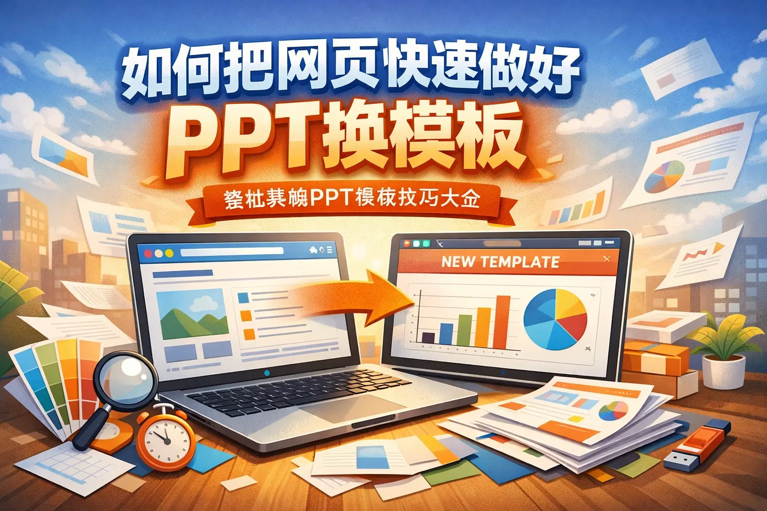 如何把网页快速做好ppt换模板