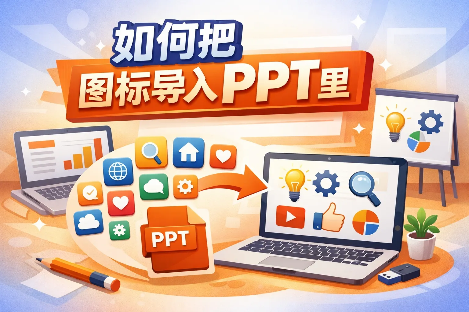 如何把图标导入ppt里