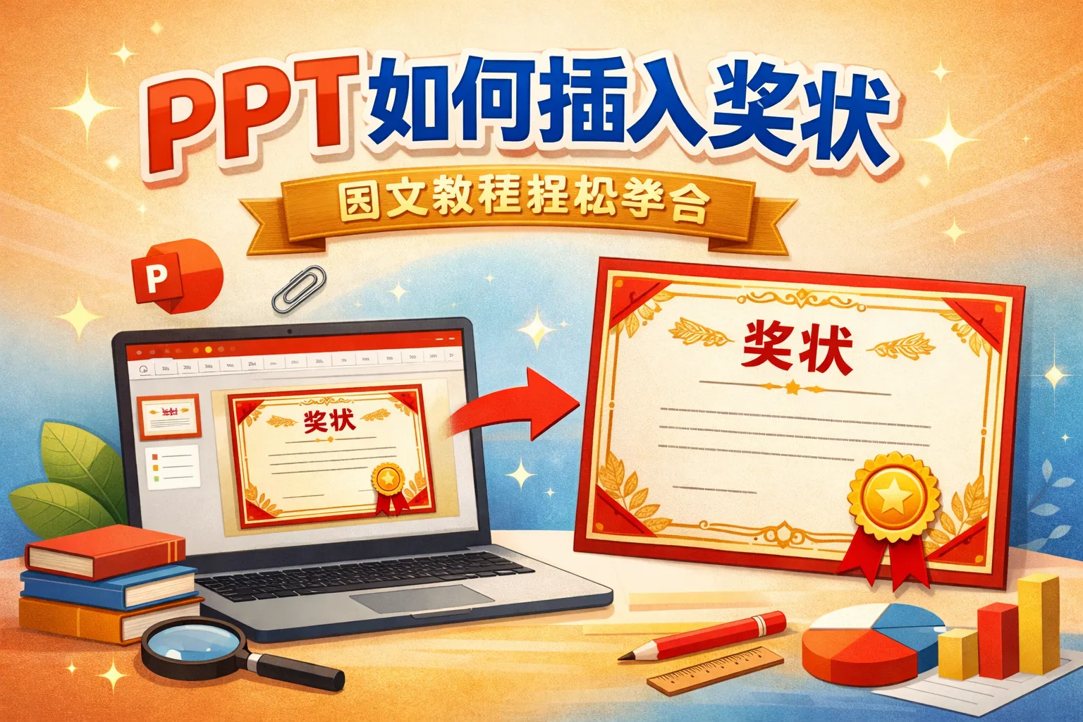 ppt如何插入奖状