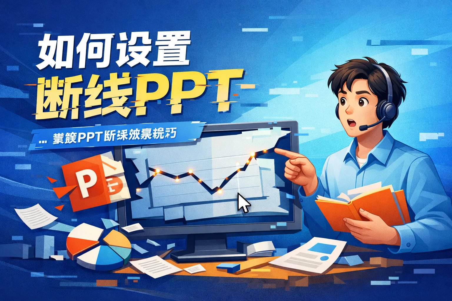 如何设置断线ppt
