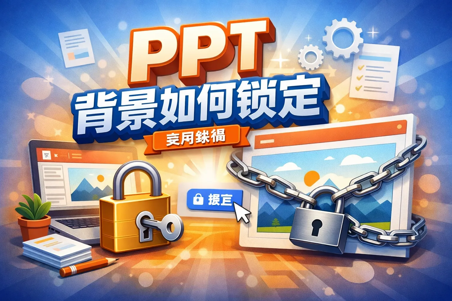 ppt如何背景如何锁定