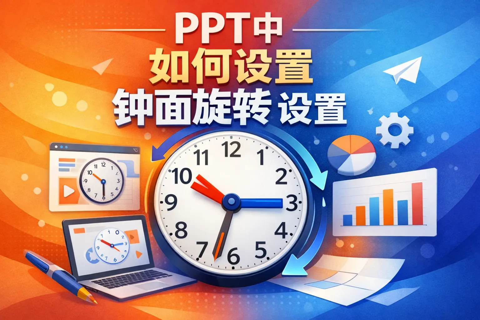 ppt中如何设置钟面旋转设置