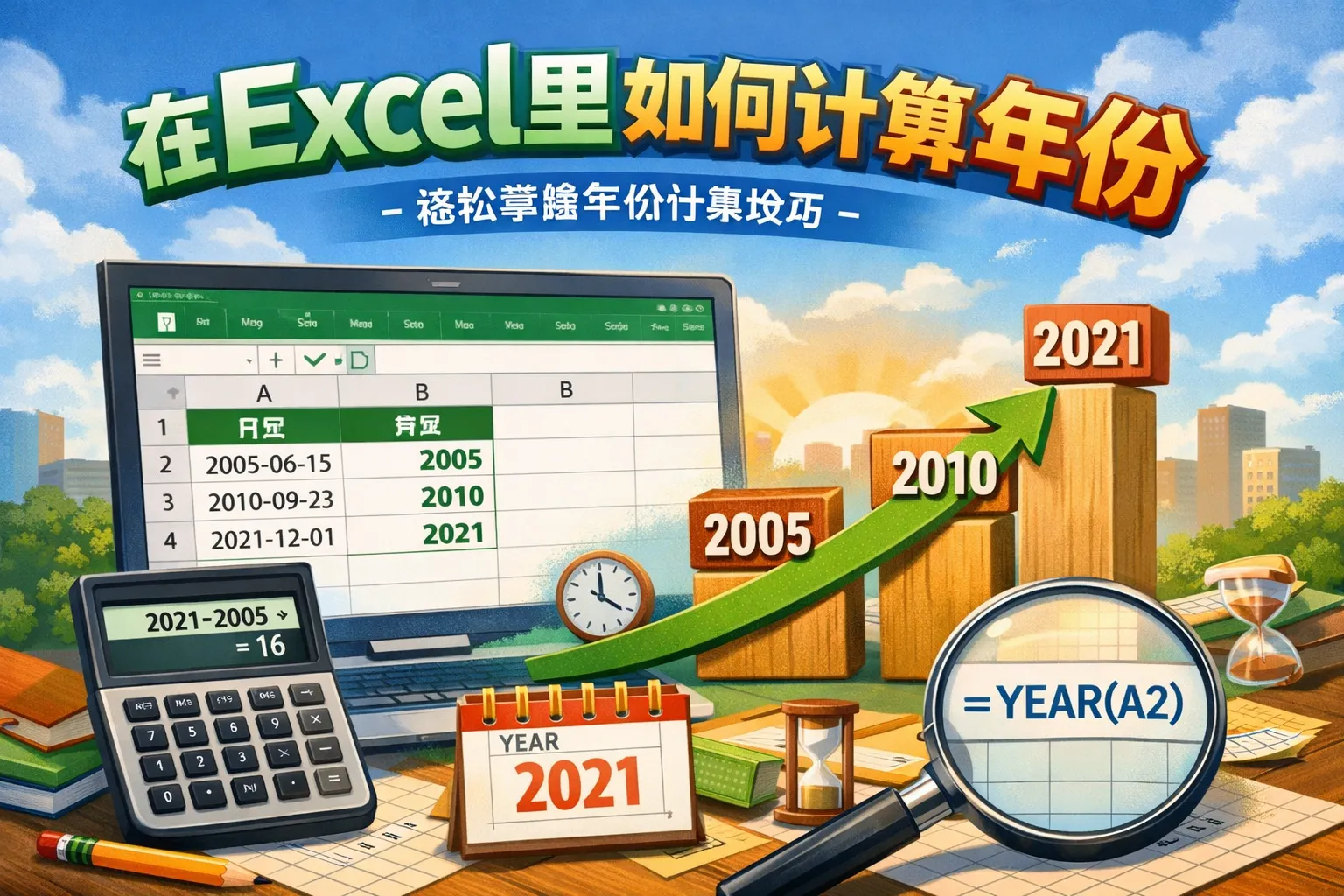 在excel里如何计算年份