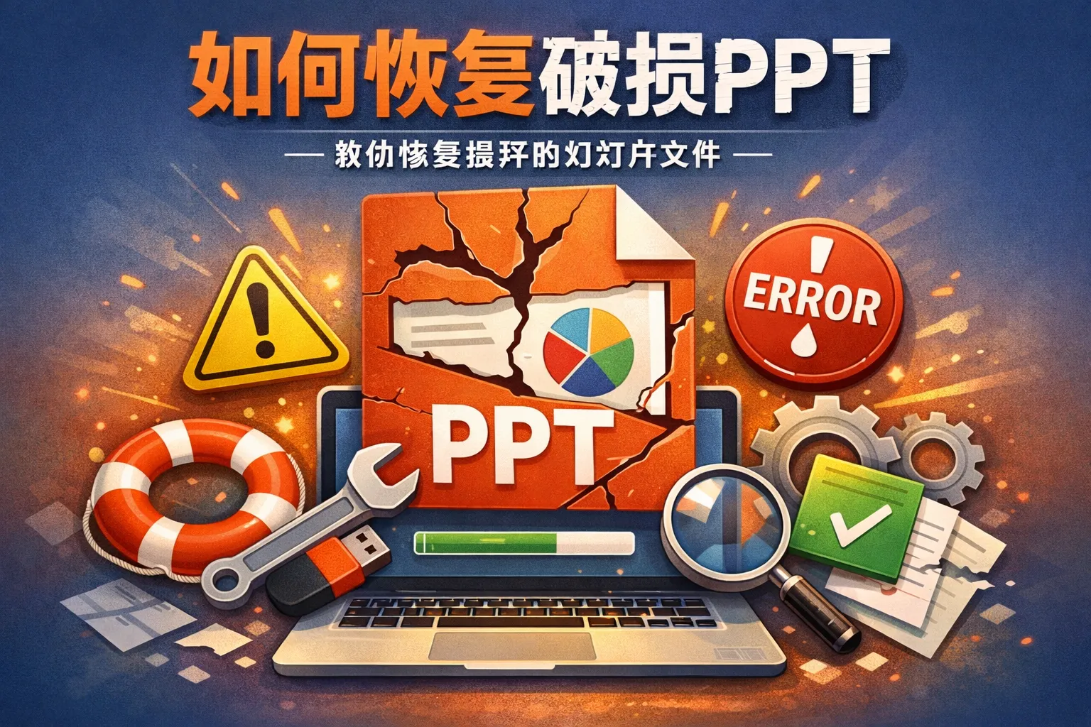 如何恢复破损ppt