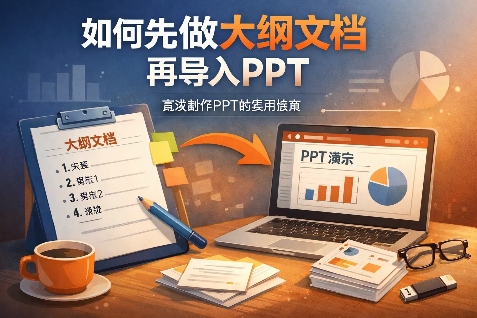 如何先做大纲文档再导入ppt