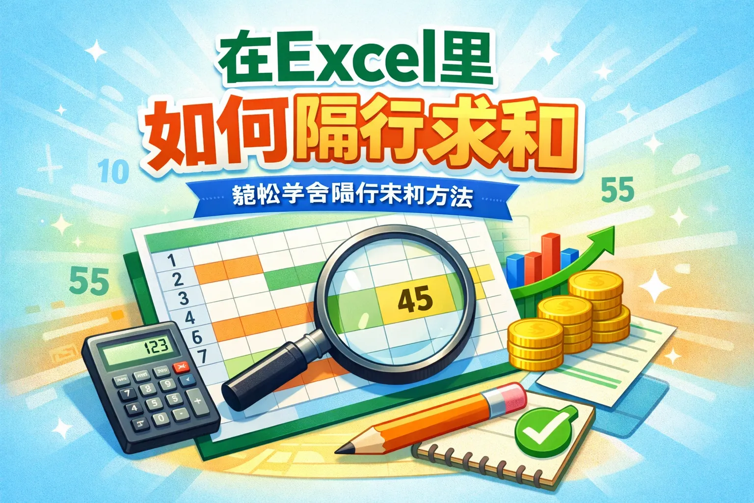 在excel里如何隔行求和