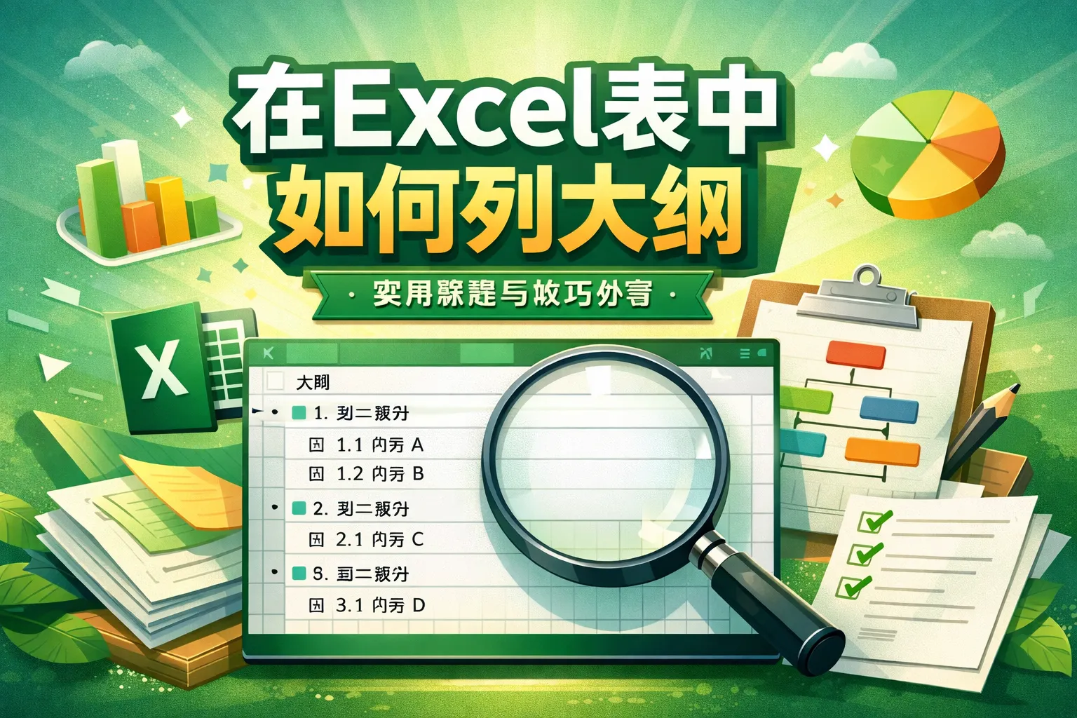 在excel表中如何列大纲