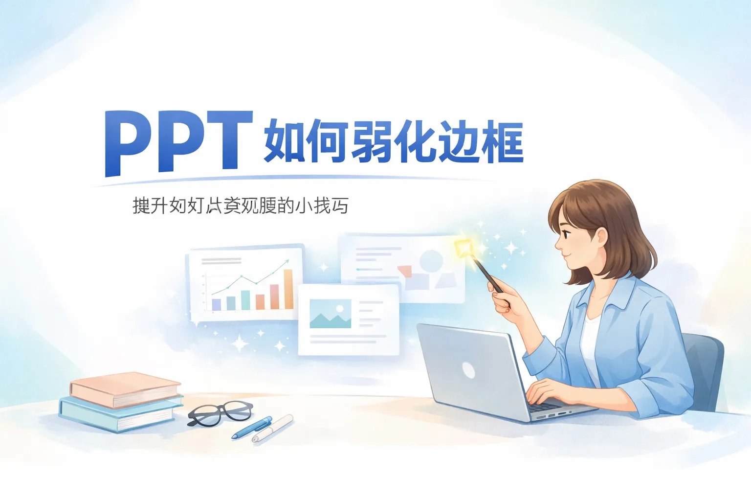 ppt如何弱化边框
