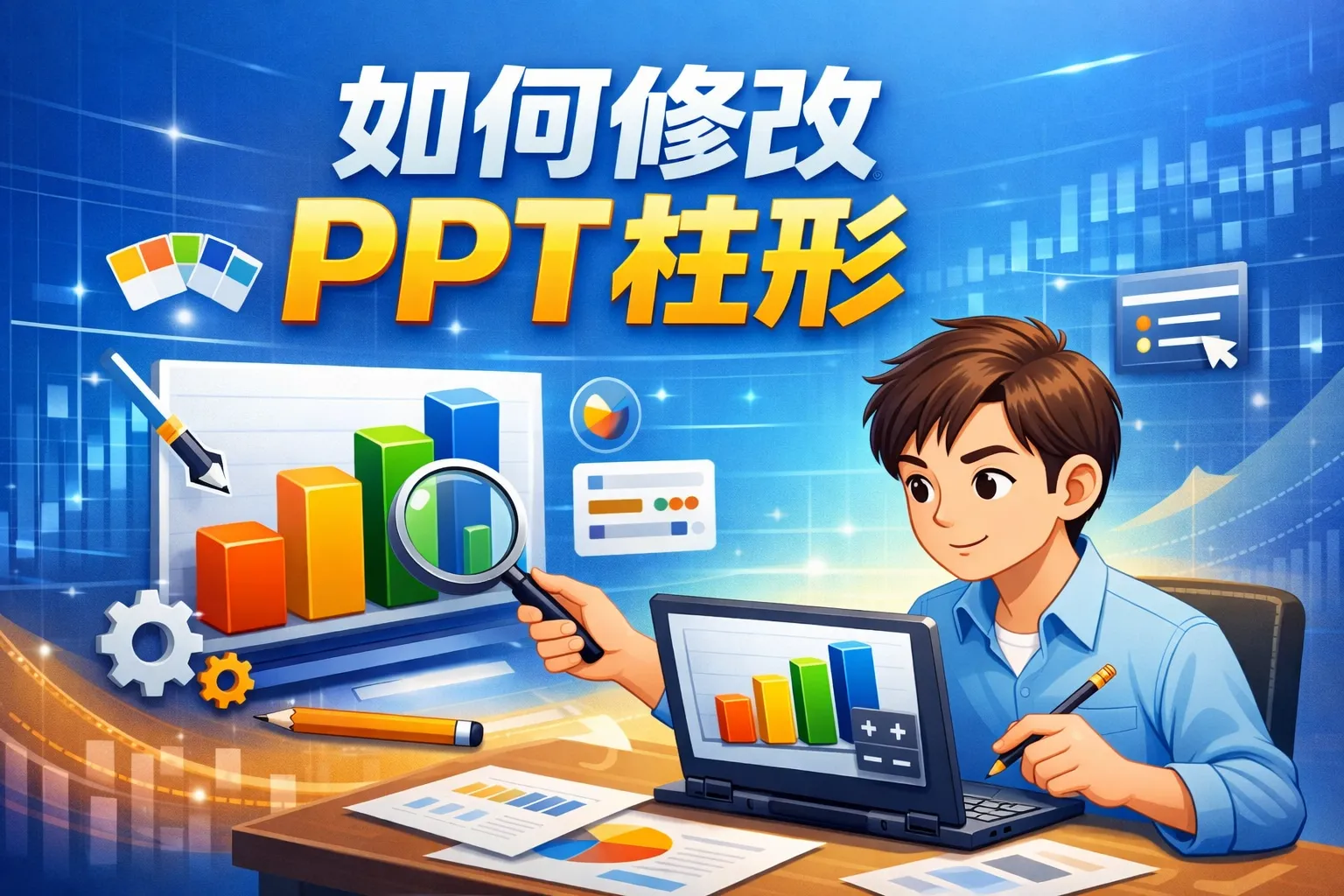 如何修改ppt柱形