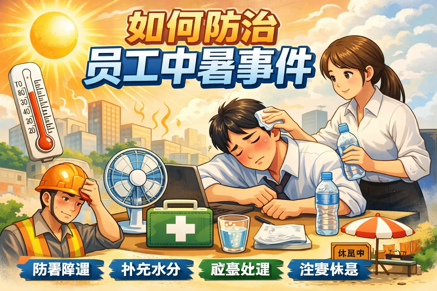 如何防治员工中暑事件