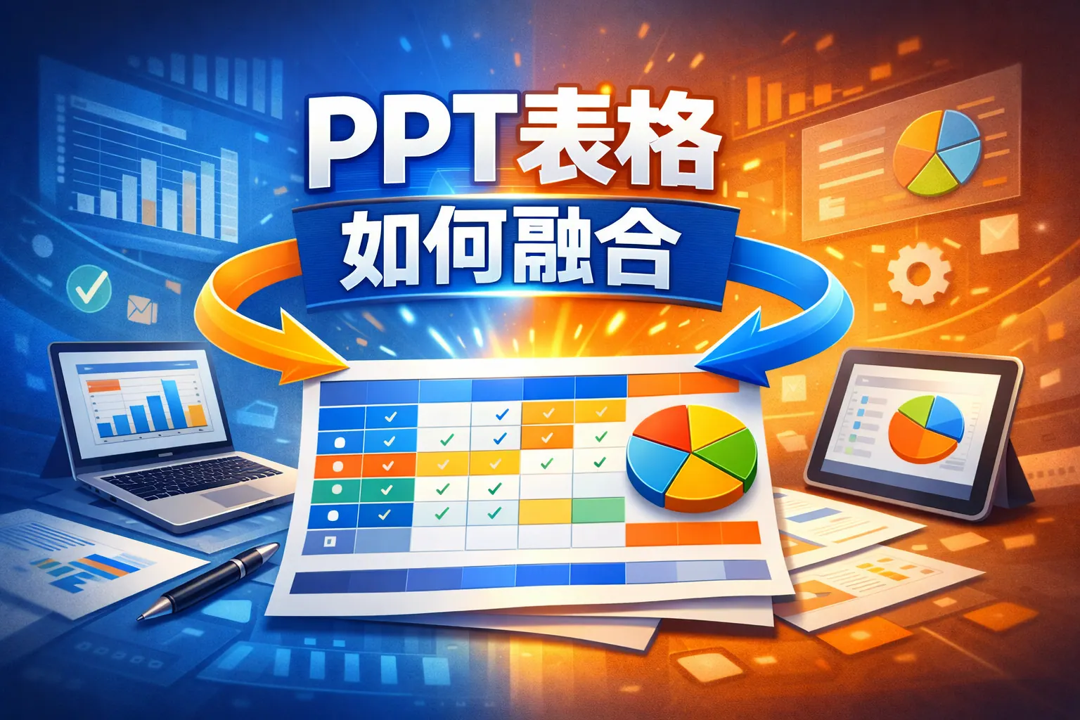 ppt表格如何融合