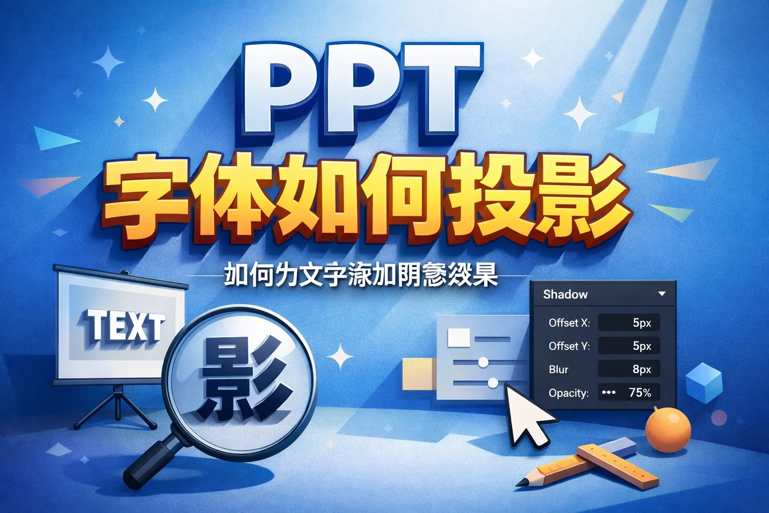 PPT字体如何投影