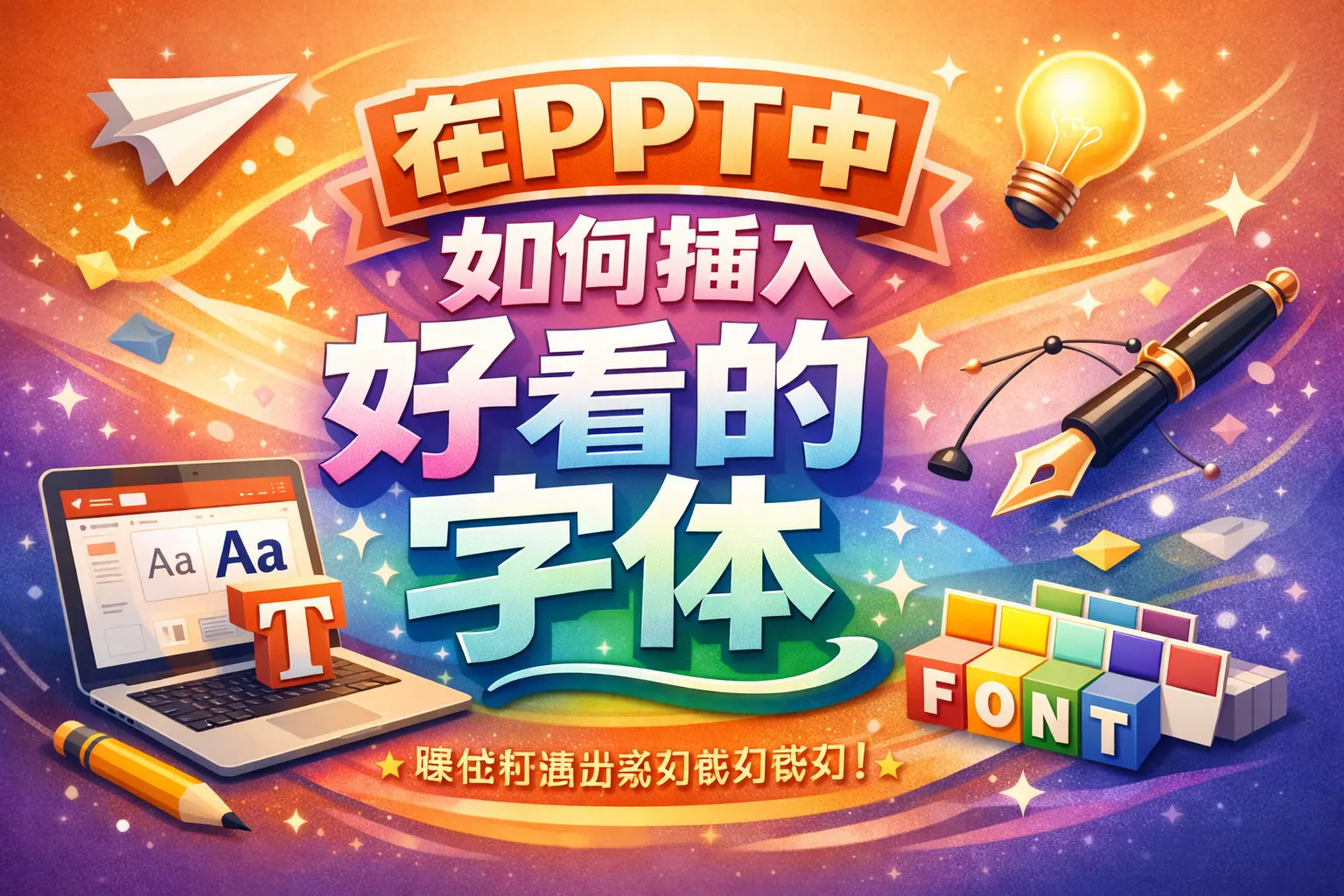 在ppt中如何插入好看的字体