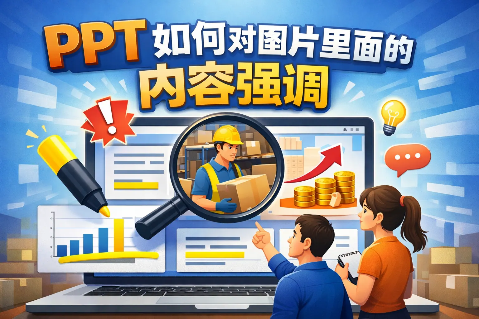 ppt如何对图片里面的内容强调